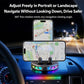Black wireless phone holder with RGB base ring supporting two phones, adjustable mount