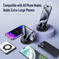 Car dashboard phone holder stand with anti-slip base holding two smartphones