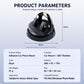 Black car phone mount with circular suction-style base and pivoting clamp