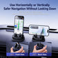 Car dashboard phone holder showing 360° rotation for portrait and landscape views