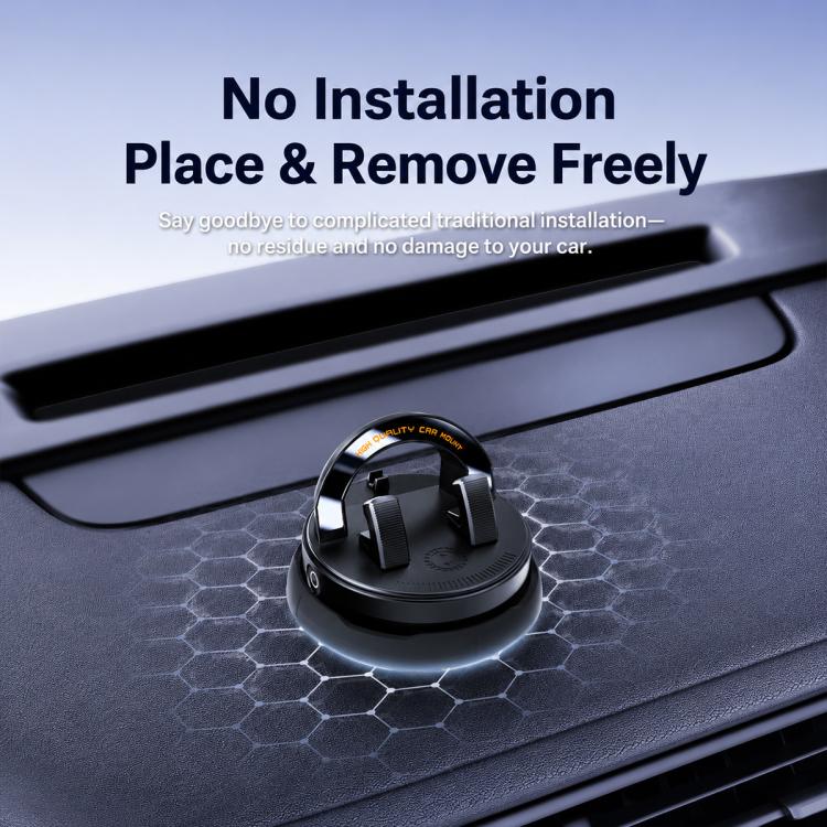 Car dashboard anti-slip phone mount base resting on dashboard without installation