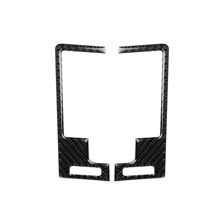 Black carbon fiber center vent trim sticker with rectangular cutouts