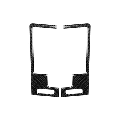 Black carbon fiber center vent trim sticker with rectangular cutouts