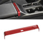 Toyota RAV4 armrest box trim strip in red with center opening and angled end