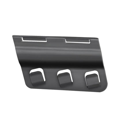 Car trunk side hook mount panel with three rectangular hook openings