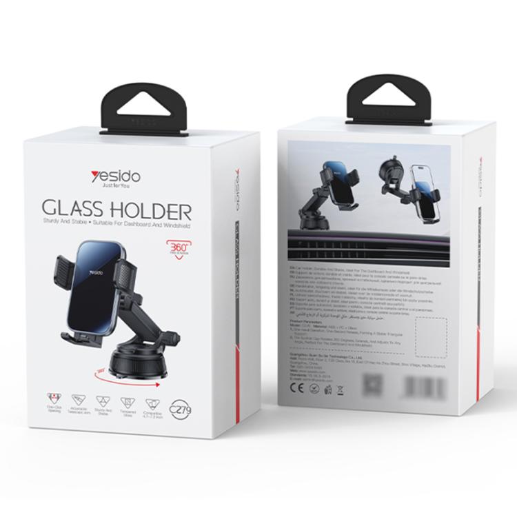 Yesido C279 car suction-cup phone holder glass clamp packaging box