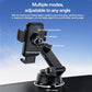 Car phone holder with telescoping arm, one-touch release button, and 360° ball head
