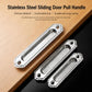 Recessed stainless steel flush pull handle, oval textured insert, two screw holes