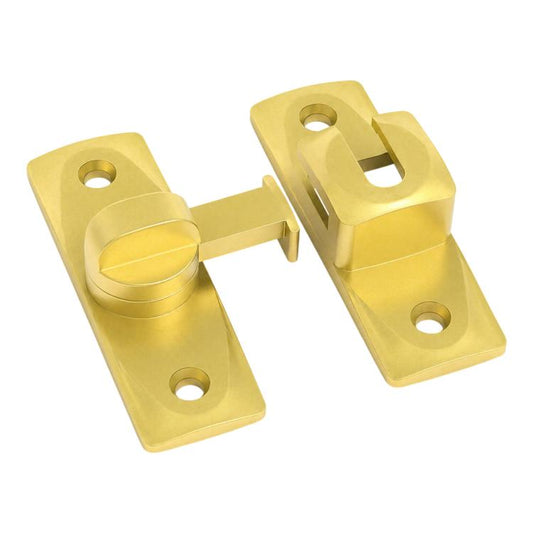 Gold 360-degree rotating door and window security latch lock, two-piece set