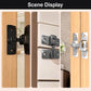 Latch lock in black and silver/gray finishes installed on interior doors