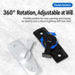 Black and white 360-degree rotating security latch lock with pivoting handle