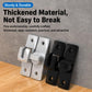 White and black rotating door latch locks with mounting plates, side-by-side