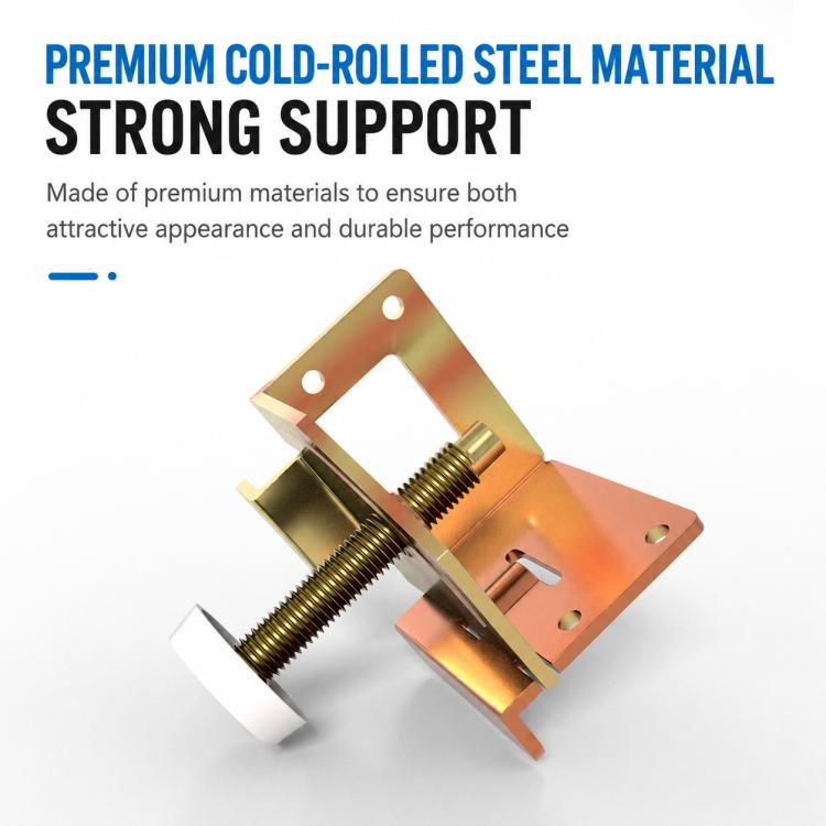 Steel adjustable leveling foot bracket with dual supports and threaded lift rod