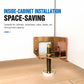 Adjustable cabinet leveling foot for inside mounting with threaded rod and base pad