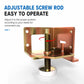 Adjustable screw-rod leveling foot with copper-toned bracket and round base pad