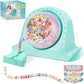 Mint green electric clay bead spinner with clear bowl and rainbow beading cord