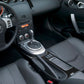 Carbon fiber central console trim sticker installed on dashboard panel