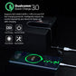 Black USB charger module with Qualcomm Quick Charge branding and phone connection