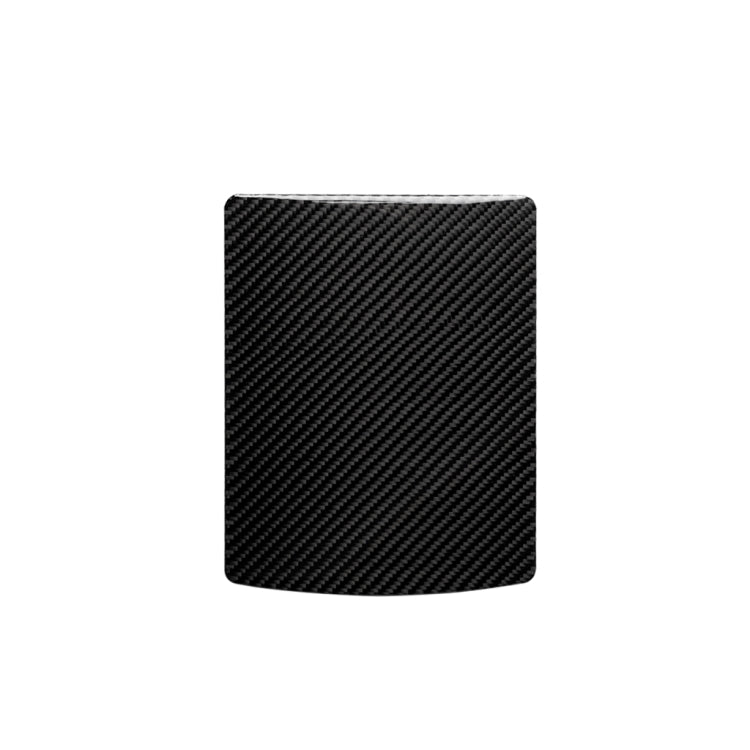 Carbon fiber central console storage box cover, square with textured weave