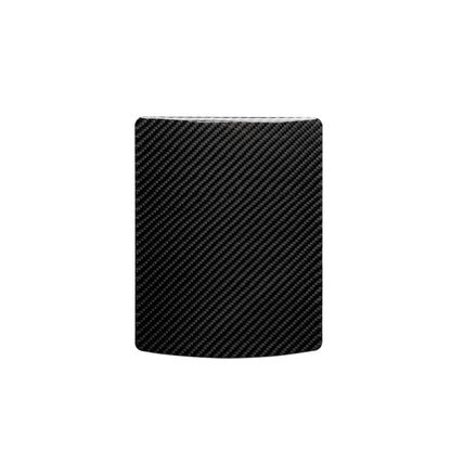 Carbon fiber central console storage box cover, square with textured weave