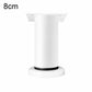 White height-adjustable furniture support leg, 8cm, with round base and mounting plate