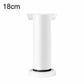 White height-adjustable furniture support leg, 18cm, with round base and mounting plate
