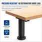 Black height-adjustable furniture support leg with round base for tables and sofas