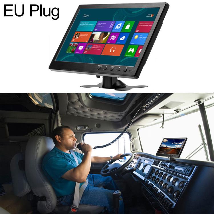 10.1-inch reversing camera display with touchscreen and black stand