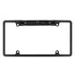 Black license plate camera frame with centered lens module and four mounting holes