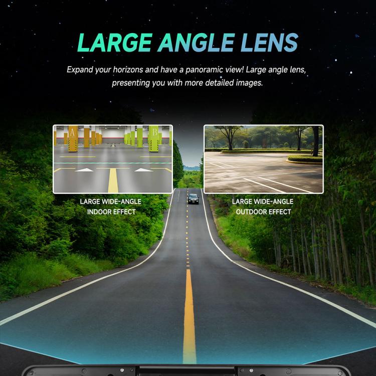 Wide-angle lens view illustration comparing indoor and outdoor scenes