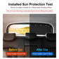 Black rear window sunshade curtain installed with suction cups for sun blocking