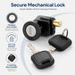 Round mechanical lock with OFF/ON positions, black housing and two matching keys