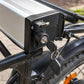 Mechanical lock mounted on metal frame rail with key and key ring