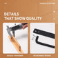 Black aluminum door pull handle with mounting screws and detachable base plate
