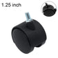 Black swivel caster wheel with threaded stem, 1.25 inch