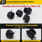 Mixed black swivel caster wheels with threaded stems and metal mounting plates