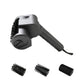 Electric grill cleaning brush in dark gray with rotating bristle drum and 3 spare heads