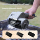 Electric grill cleaning brush with multi-use rotating brush head and 3 included heads