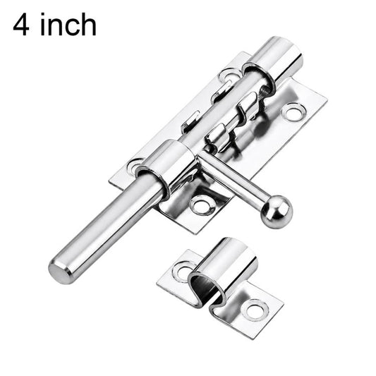 Stainless steel slide bolt latch door lock with ball handle, 4 inch length