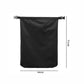 Black helmet storage bag with wide open top and hanging strap, simple pouch shape