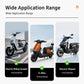 Black helmet storage bag shown in compatibility infographic panels for vehicles