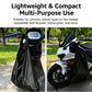 Black motorcycle helmet bag secured around scooter, lightweight compact carry