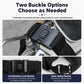 Black helmet bag with combination lock keypad and safety buckle straps