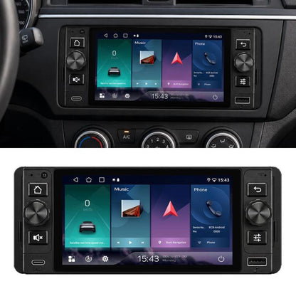Single DIN 5-inch Android car stereo head unit with touchscreen display