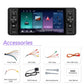 Single-DIN in-dash Android media player head unit with screen and side knobs