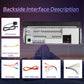 Single DIN 5-inch Android car stereo rear interface panel with connector ports