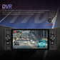 Single DIN 5-inch Android car stereo head unit displaying DVR camera video feed