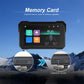 Motorcycle wireless navigator with memory card slot close-up and mounted screen