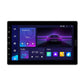 10.1-inch single-DIN car stereo with touchscreen showing radio and apps