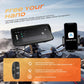 Motorcycle wireless Android Auto display screen mounted on handlebars